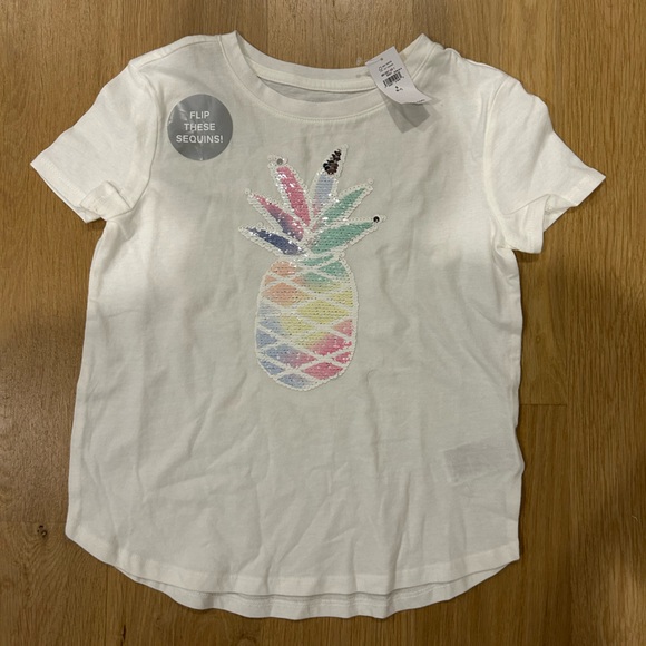 Gap Rainbow Pineapple Short Sleeve Tee Shirt Size S 6-7 - Picture 1 of 3